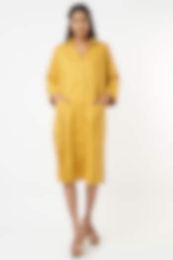 Yellow Cotton Dress by Veera Wear