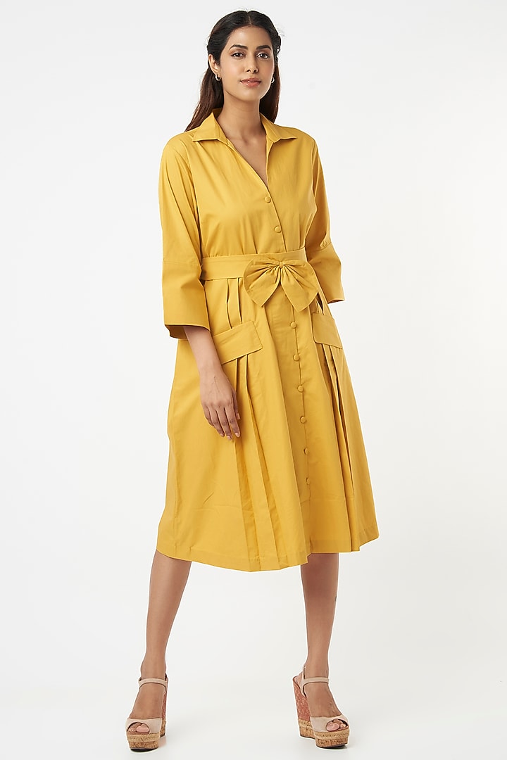 Yellow Cotton Summer Dress by Veera Wear at Pernia's Pop Up Shop