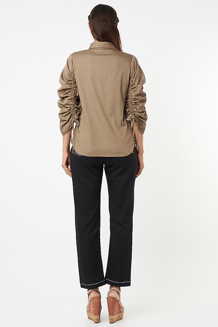 Olive Cotton Shirt by Veera Wear at Pernia's Pop Up Shop