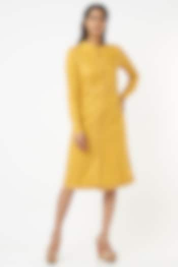 Yellow Dress In Cotton by Veera Wear