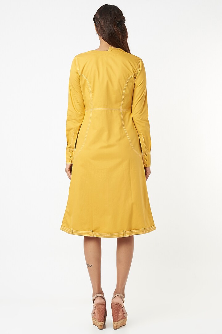 Yellow Summer Dress In Cotton by Veera Wear at Pernia's Pop Up Shop