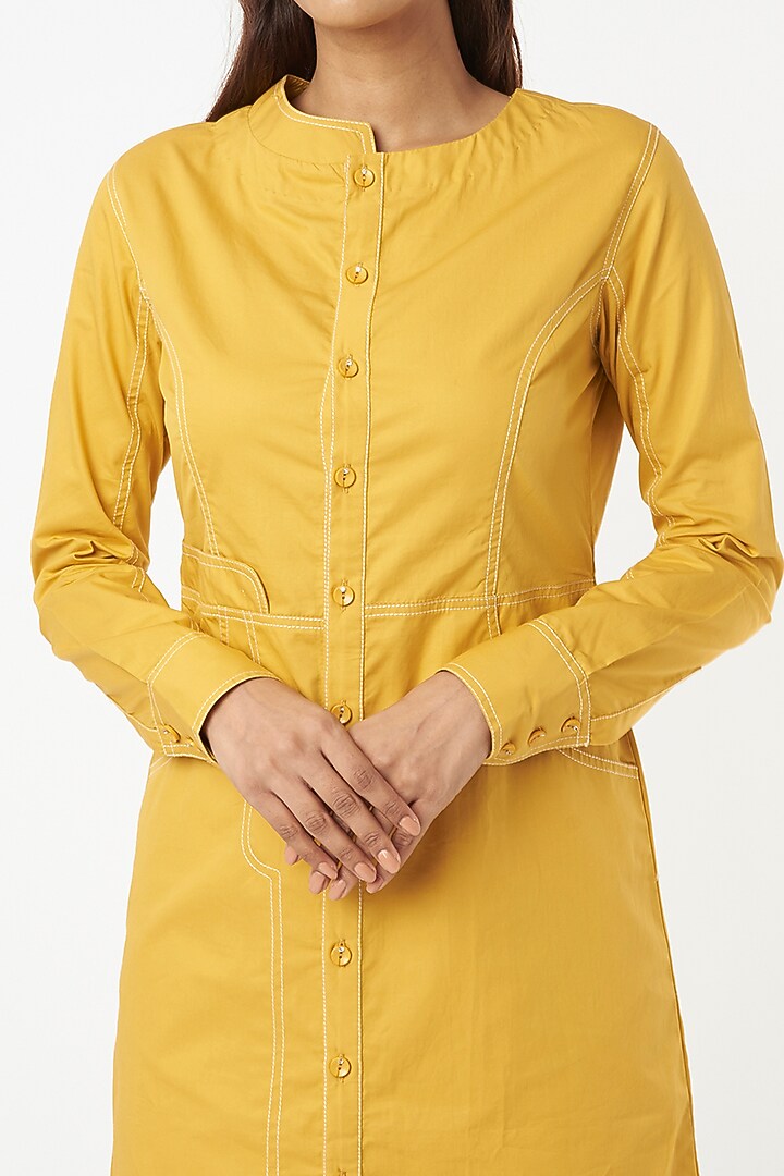 Yellow Summer Dress In Cotton by Veera Wear at Pernia's Pop Up Shop