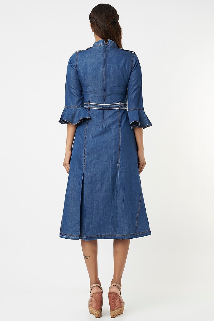 Cobalt Blue Denim Summer Dress by Veera Wear at Pernia's Pop Up Shop