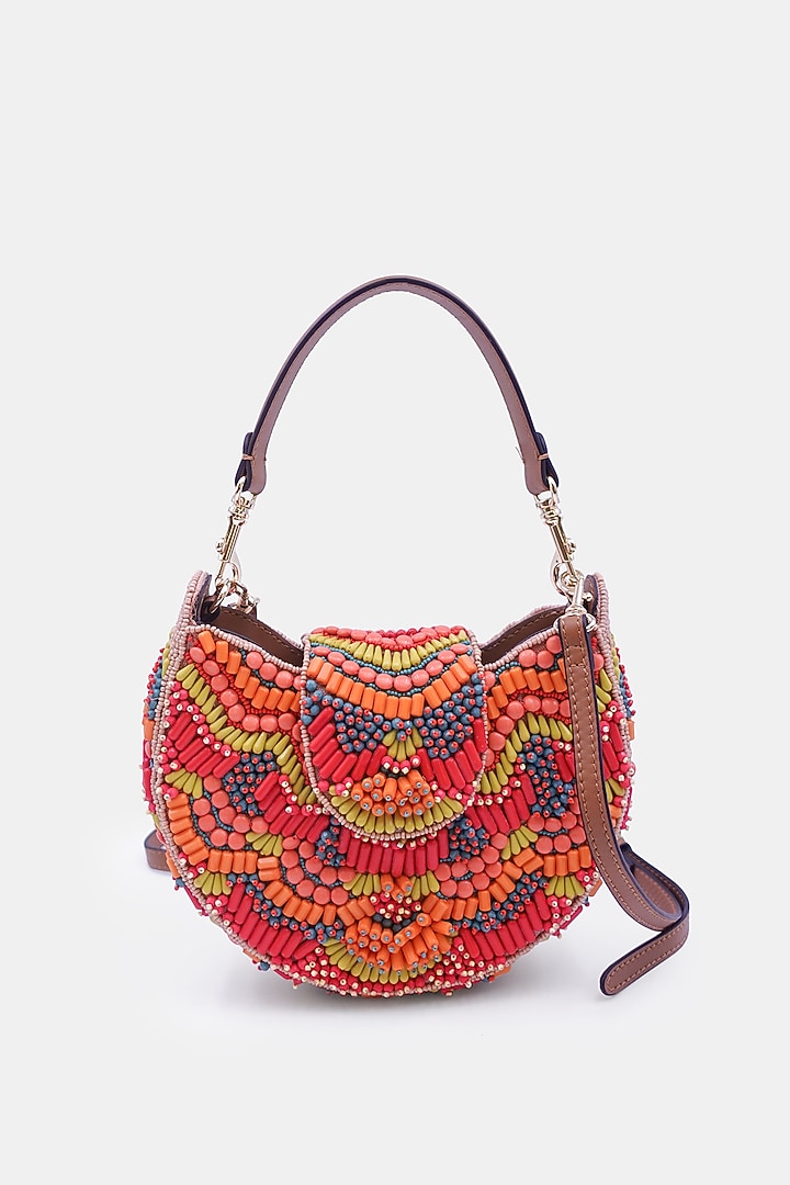 Multi-Colored Satin Embellished Sling Bag by Versuhz at Pernia's Pop Up Shop