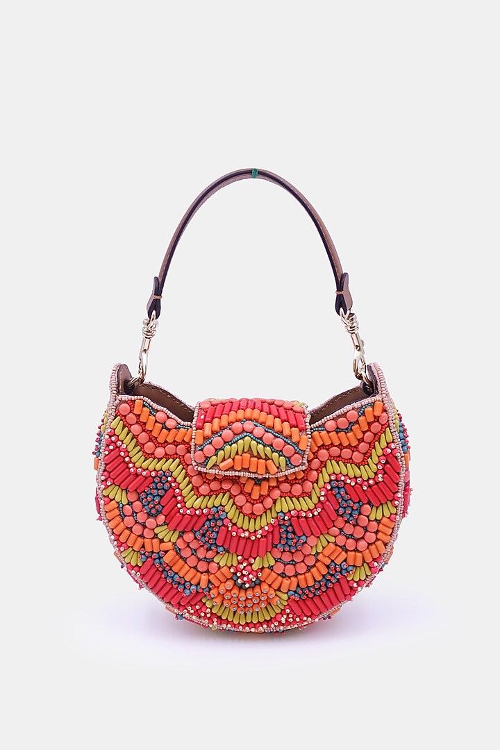 Multi-Colored Satin Embellished Sling Bag by Versuhz at Pernia's Pop Up Shop
