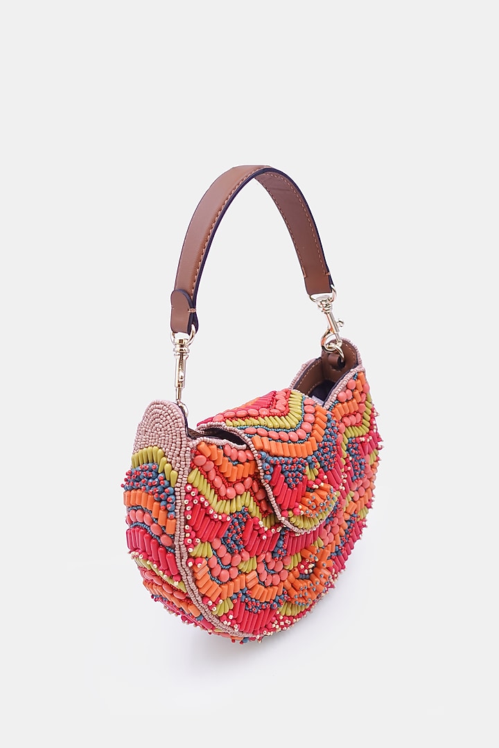 Multi-Colored Satin Embellished Sling Bag by Versuhz at Pernia's Pop Up Shop