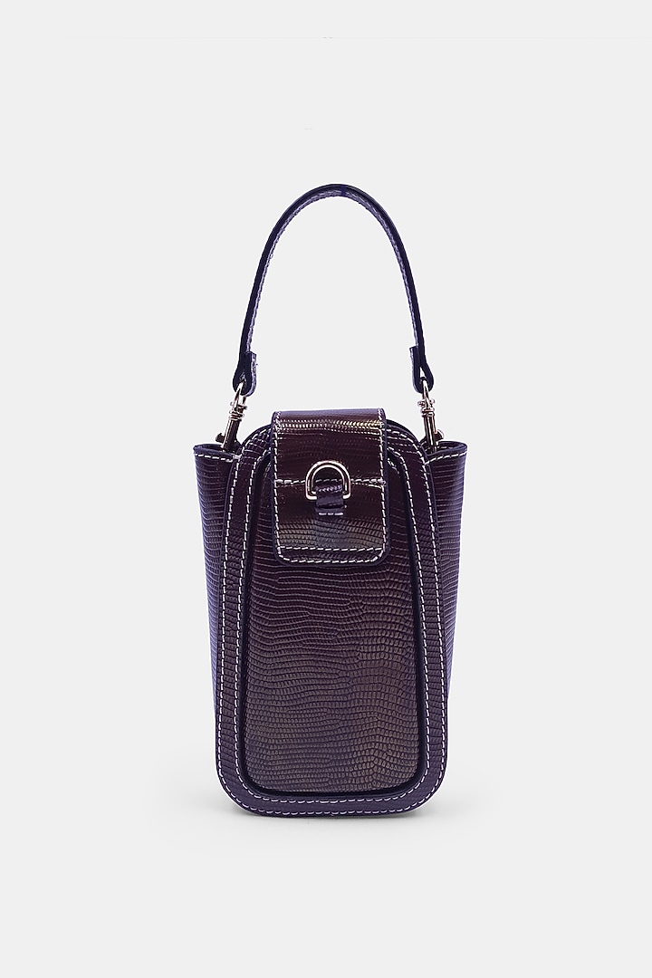 Brown Leather Embossed Waist Bag by Versuhz at Pernia's Pop Up Shop