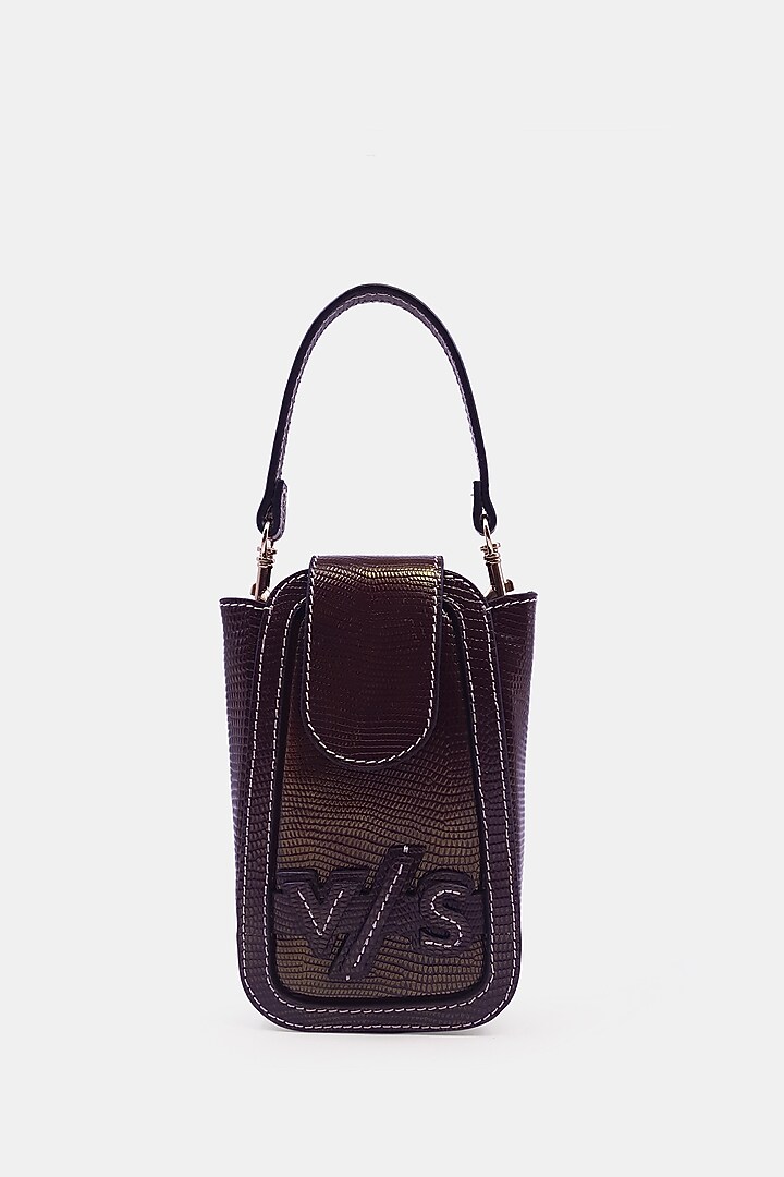 Brown Leather Embossed Waist Bag by Versuhz at Pernia's Pop Up Shop
