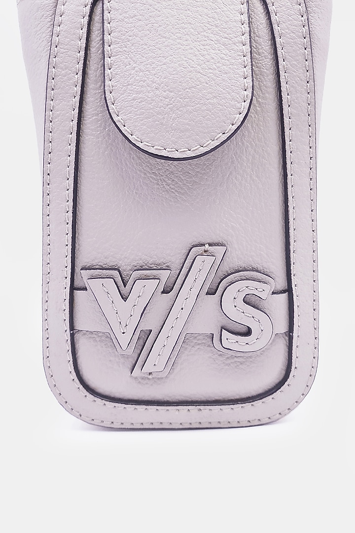White Leather Embossed Waist Bag by Versuhz at Pernia's Pop Up Shop