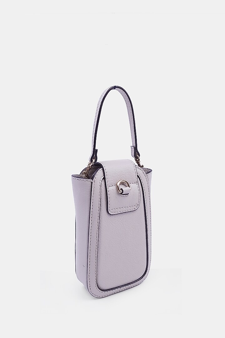 White Leather Embossed Waist Bag by Versuhz at Pernia's Pop Up Shop