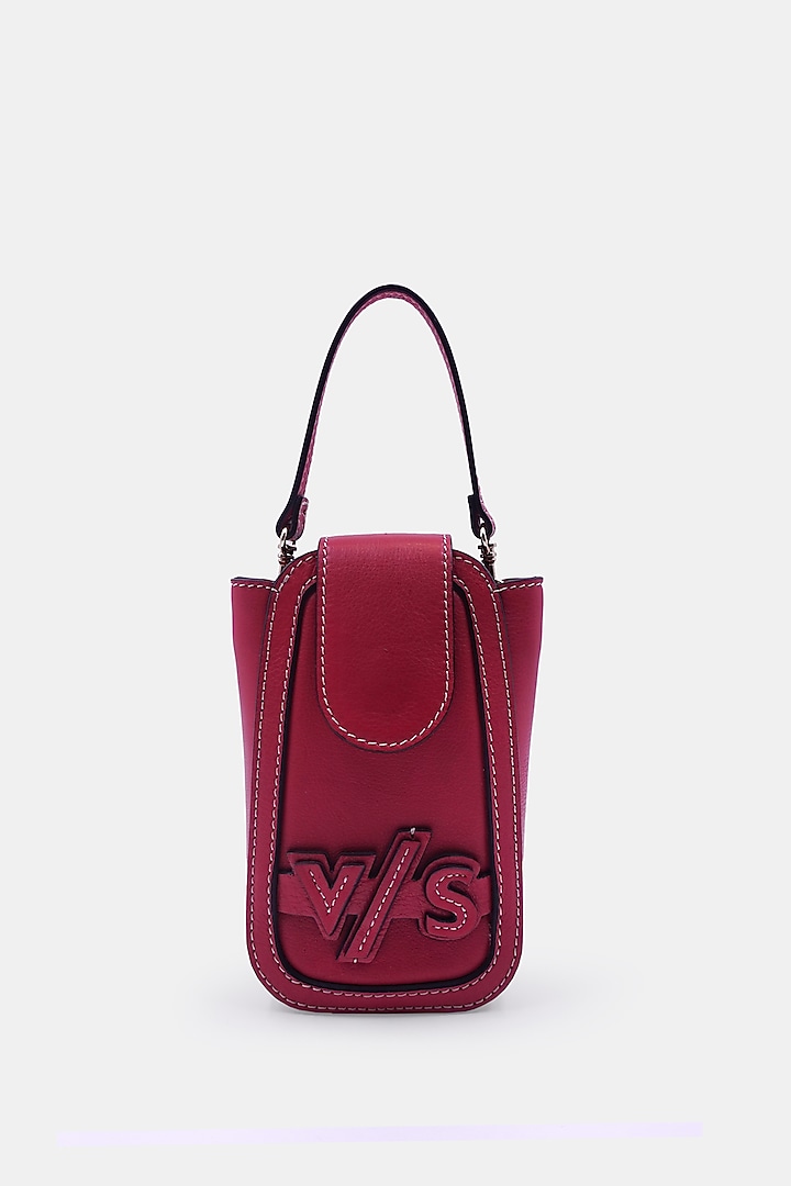 Pink Leather Embossed Waist Bag by Versuhz