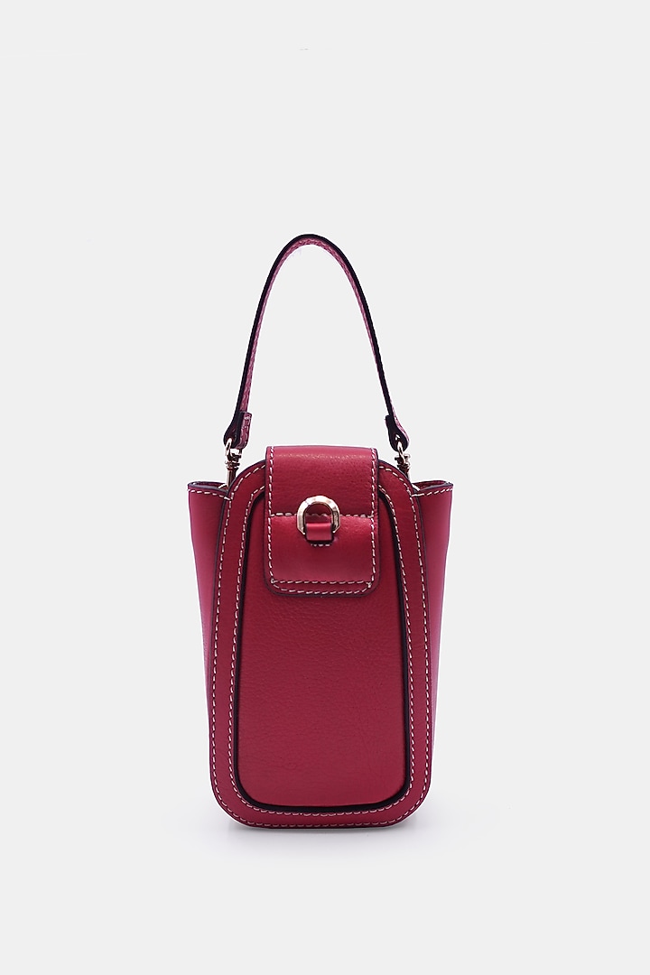 Pink Leather Embossed Waist Bag by Versuhz at Pernia's Pop Up Shop