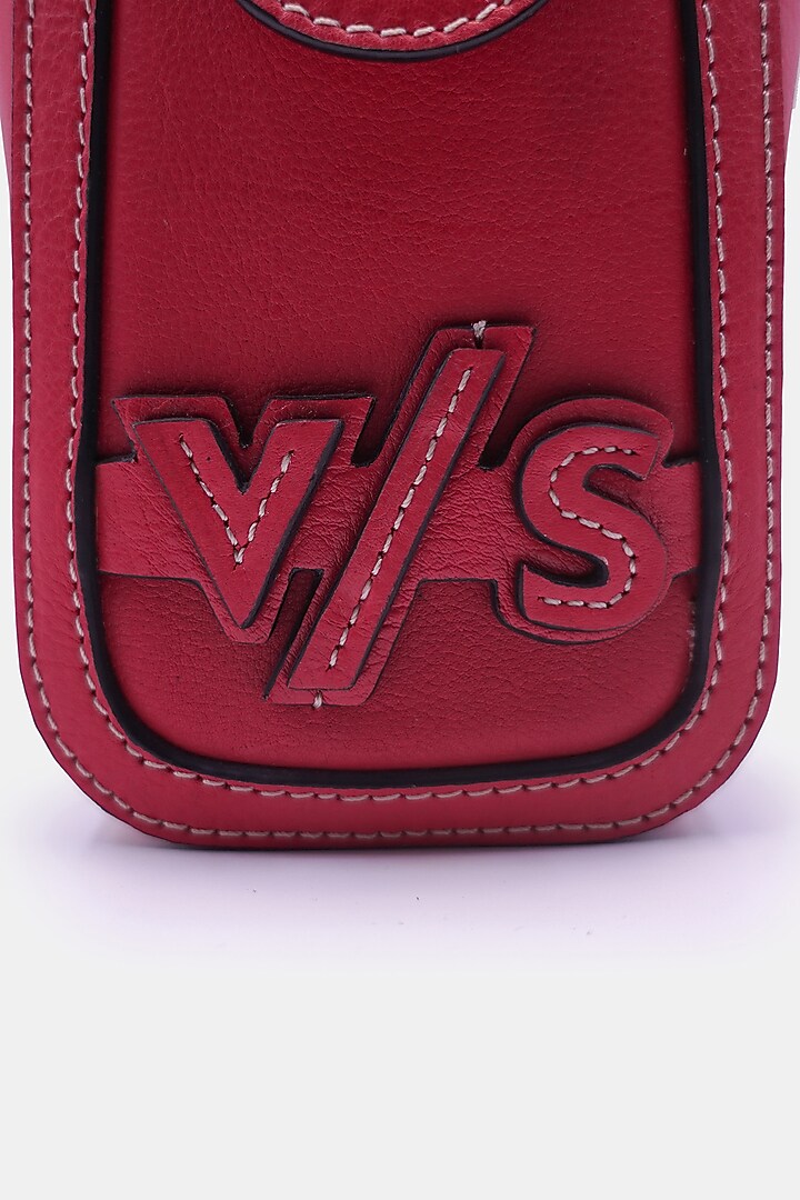 Pink Leather Embossed Waist Bag by Versuhz at Pernia's Pop Up Shop