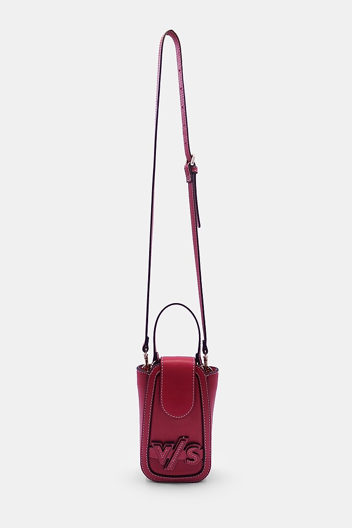 Pink Leather Embossed Waist Bag by Versuhz at Pernia's Pop Up Shop