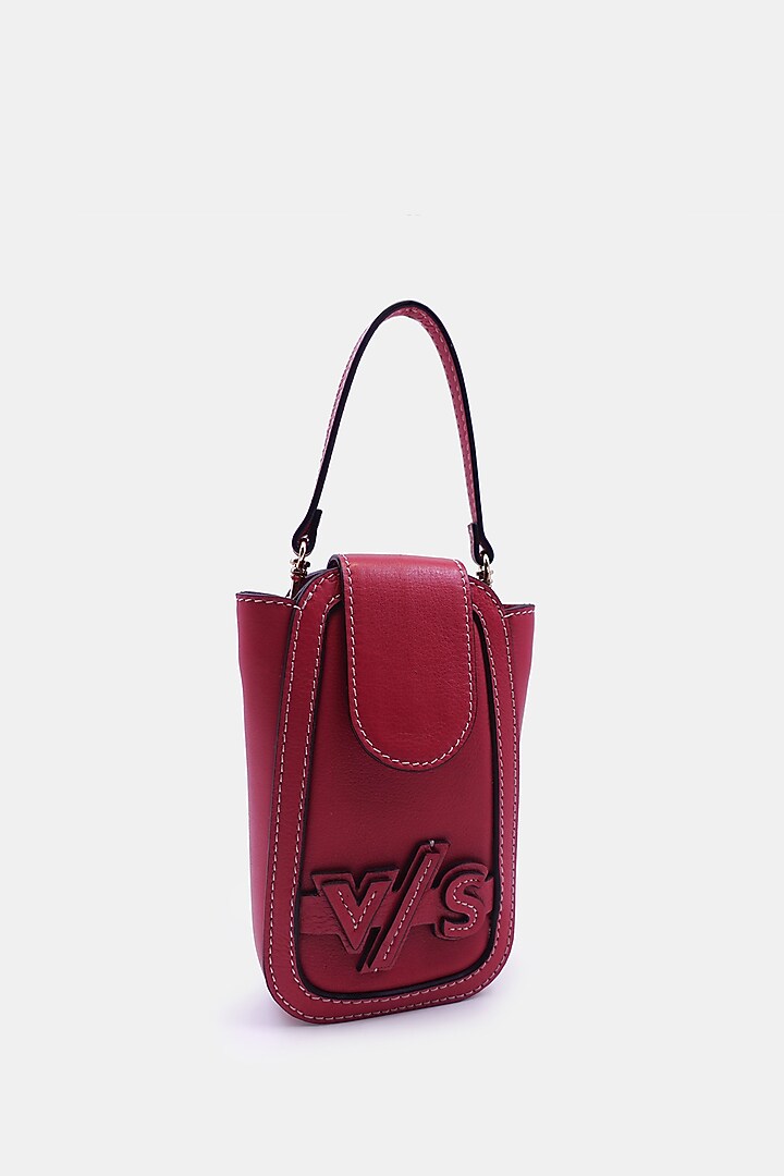 Pink Leather Embossed Waist Bag by Versuhz at Pernia's Pop Up Shop
