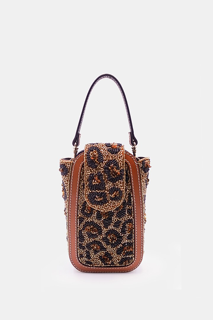 Silver Leather Embellished Waist Bag by Versuhz at Pernia's Pop Up Shop