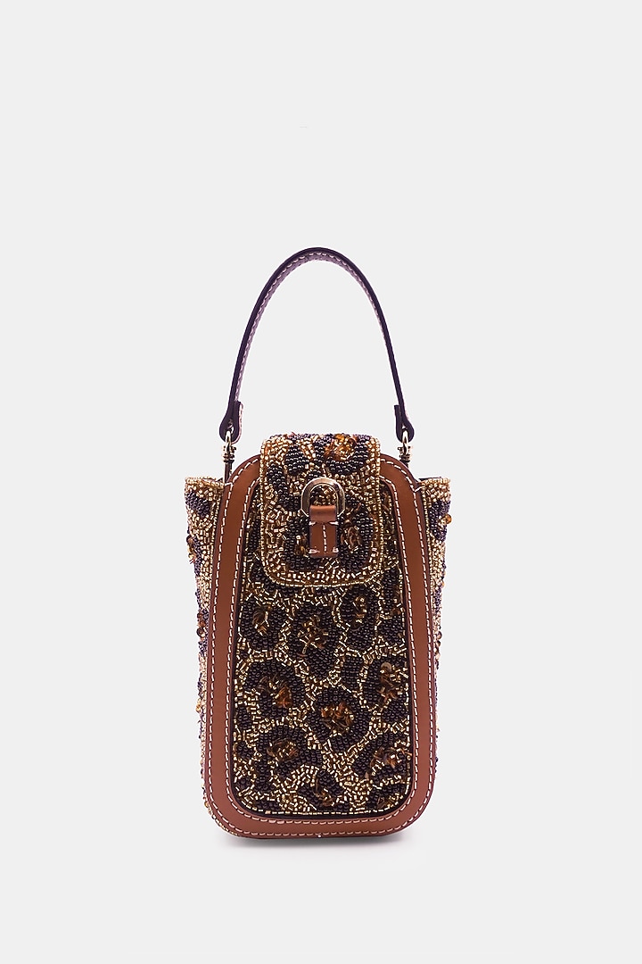 Silver Leather Embellished Waist Bag by Versuhz at Pernia's Pop Up Shop