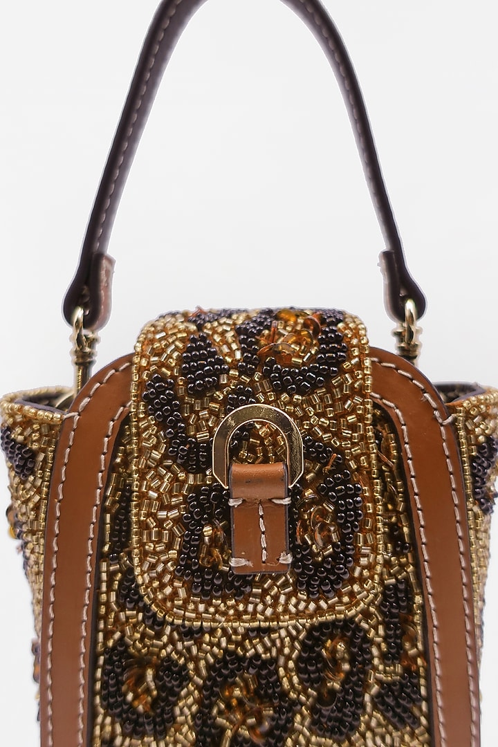 Silver Leather Embellished Waist Bag by Versuhz at Pernia's Pop Up Shop
