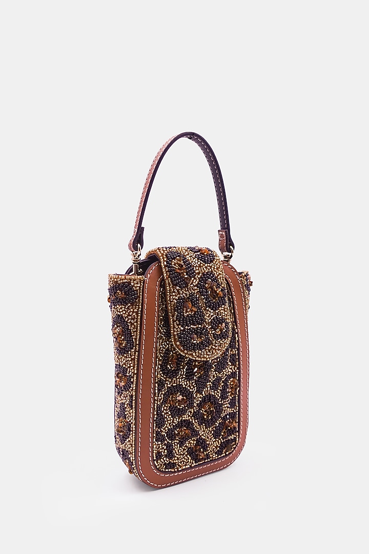 Silver Leather Embellished Waist Bag by Versuhz at Pernia's Pop Up Shop