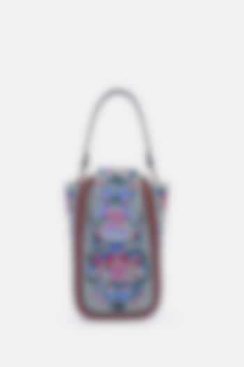 Pastel Blue Satin Embellished Waist Bag by Versuhz