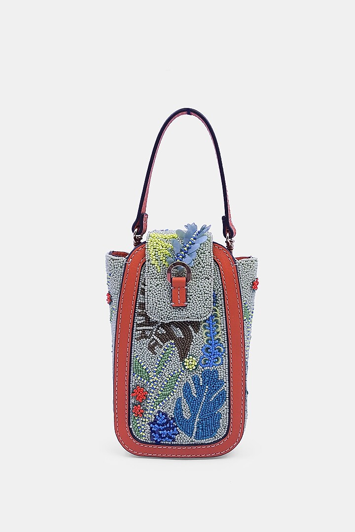 Green Satin Embellished Waist Bag by Versuhz at Pernia's Pop Up Shop