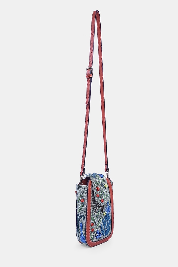 Green Satin Embellished Waist Bag by Versuhz at Pernia's Pop Up Shop