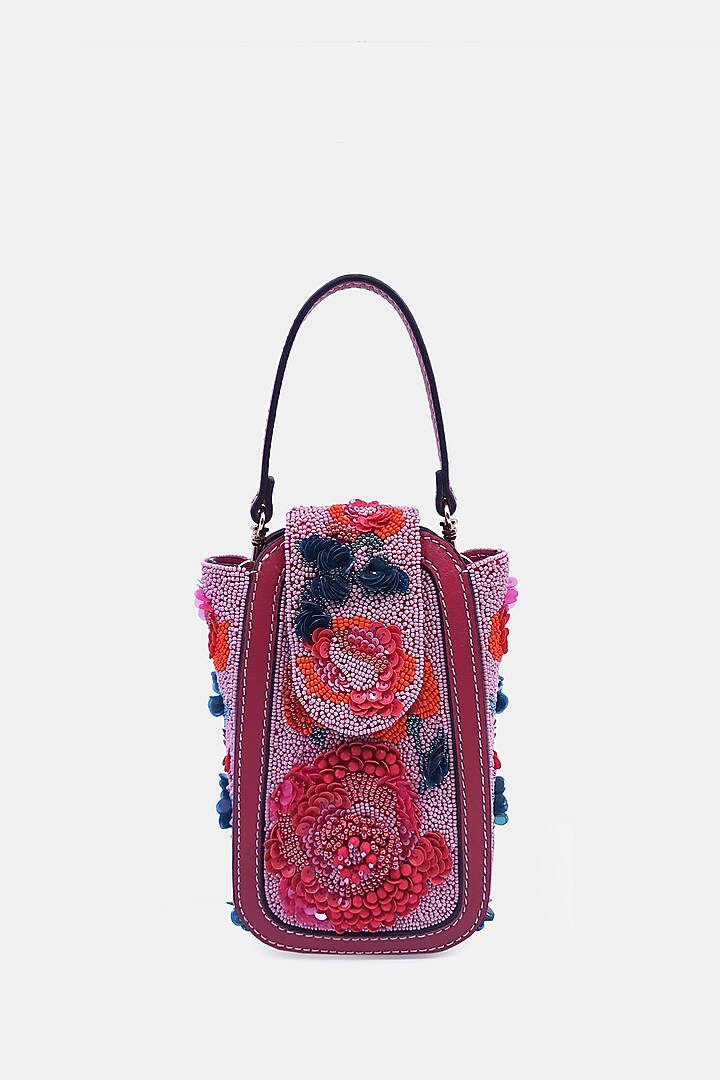 Pink Satin Embellished Waist Bag by Versuhz at Pernia's Pop Up Shop