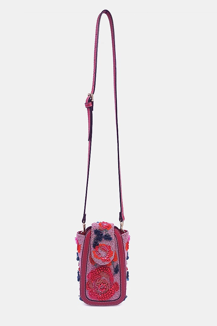 Pink Satin Embellished Waist Bag by Versuhz at Pernia's Pop Up Shop