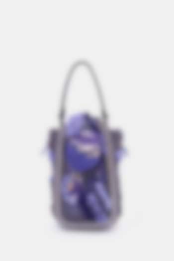 Lavender Satin Embellished Waist Bag by Versuhz