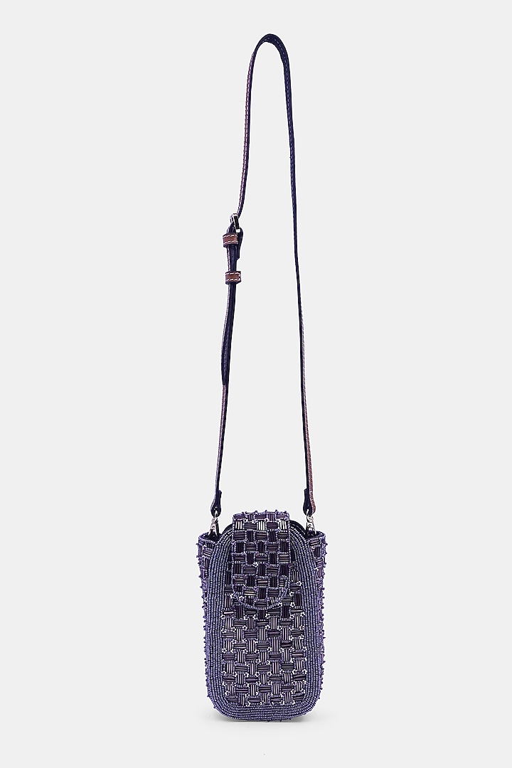 Mauve Satin Embellished Waist Bag by Versuhz at Pernia's Pop Up Shop