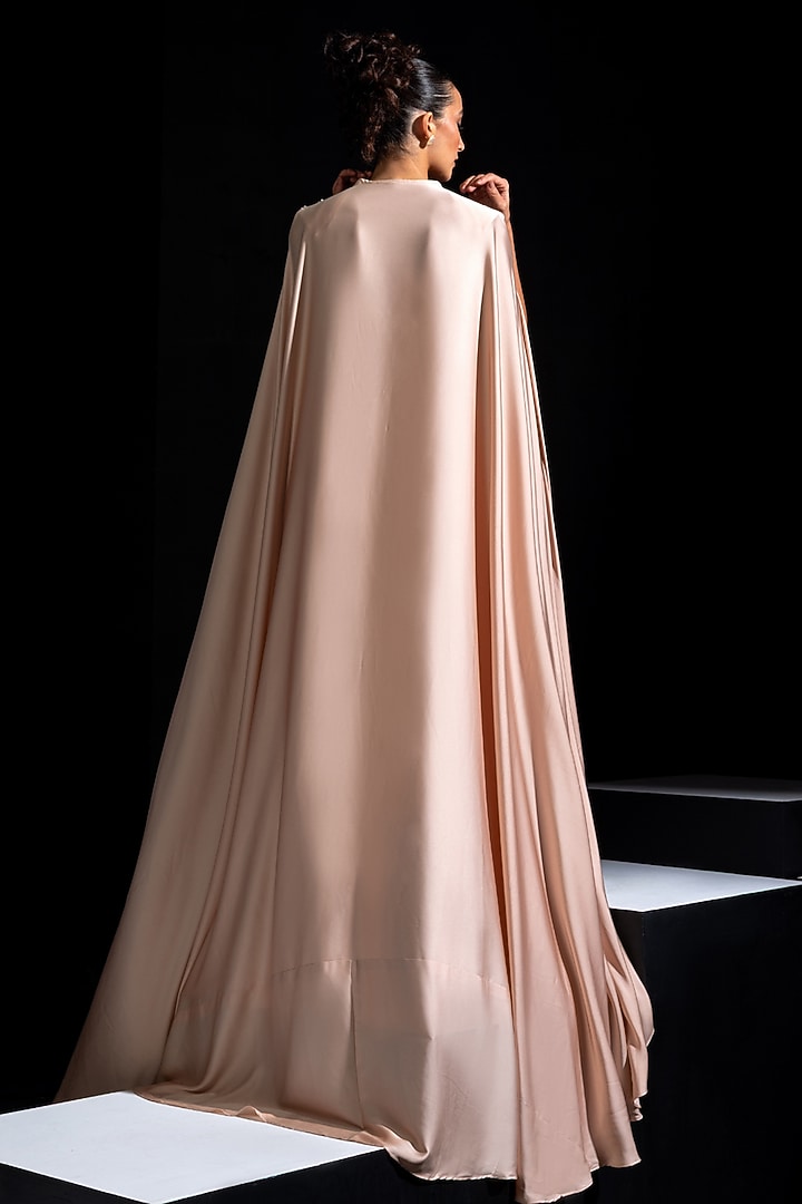 Rose Gold Armani Satin Draped Skirt Set by Vesture at Pernia's Pop Up Shop