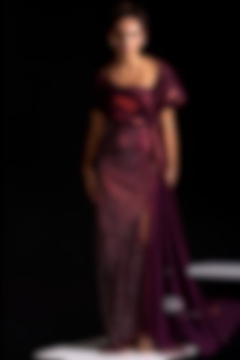 Metallic Red Metallic Mesh Engagement Gown by Vesture at Pernia's Pop Up Shop