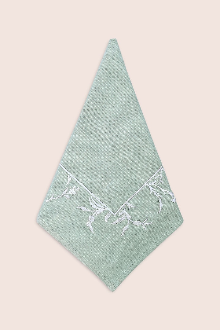 Green Pure Handwoven Cotton Napkins (Set of 2) by Veaves at Pernia's Pop Up Shop