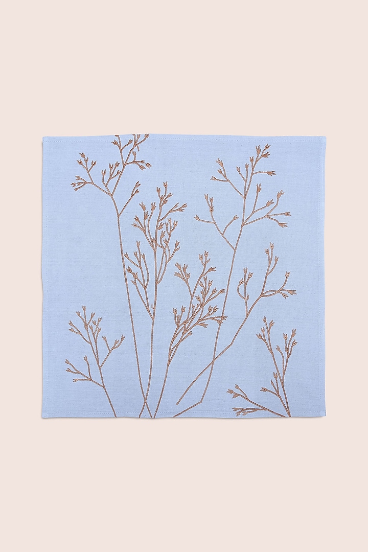 Grey Pure Handwoven Cotton Napkins (Set of 2) by Veaves at Pernia's Pop Up Shop