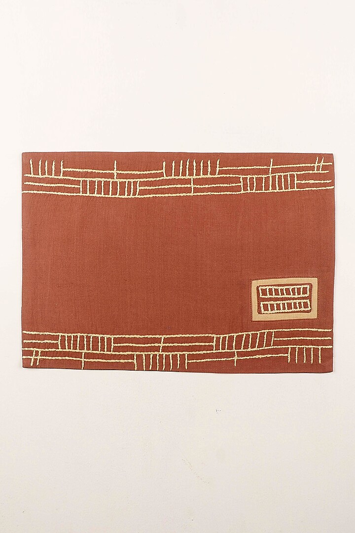 Brown Pure Handwoven Cotton Table Mats (Set of 6) by Veaves at Pernia's Pop Up Shop