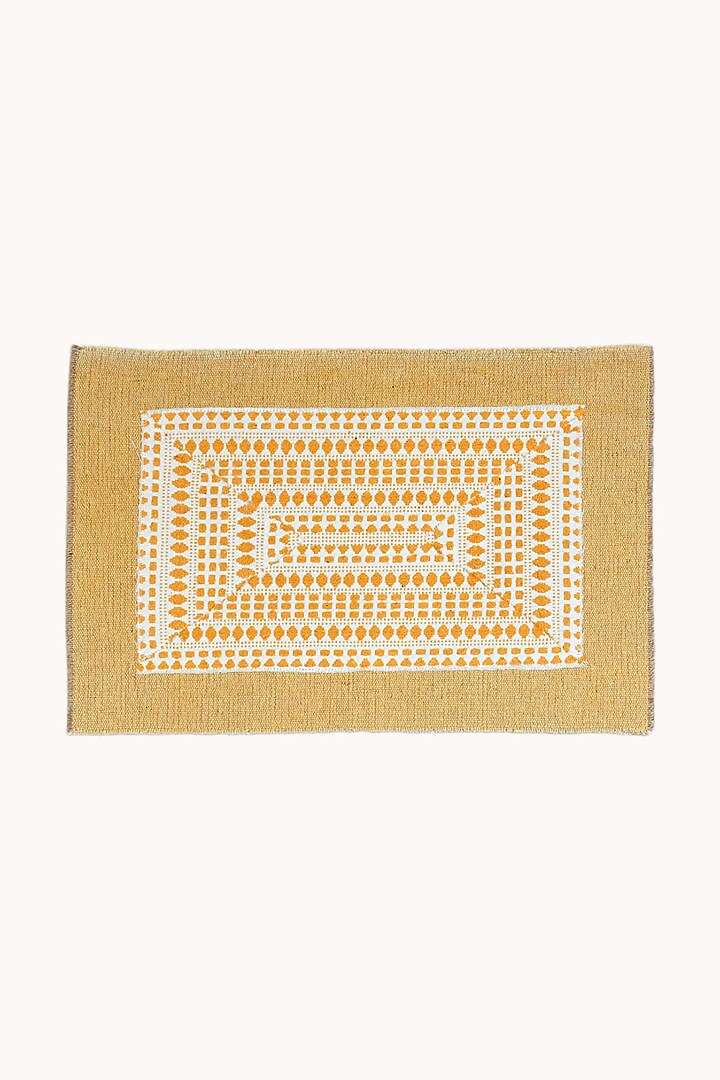Mustard Pure Handwoven Cotton Table Mats (Set of 6) by Veaves at Pernia's Pop Up Shop