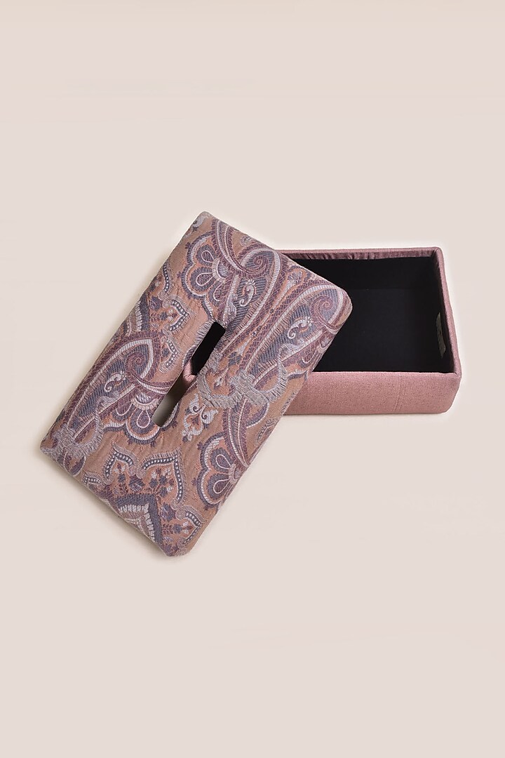 Peach Pure Silk & Wool Tissue Box by Veaves at Pernia's Pop Up Shop