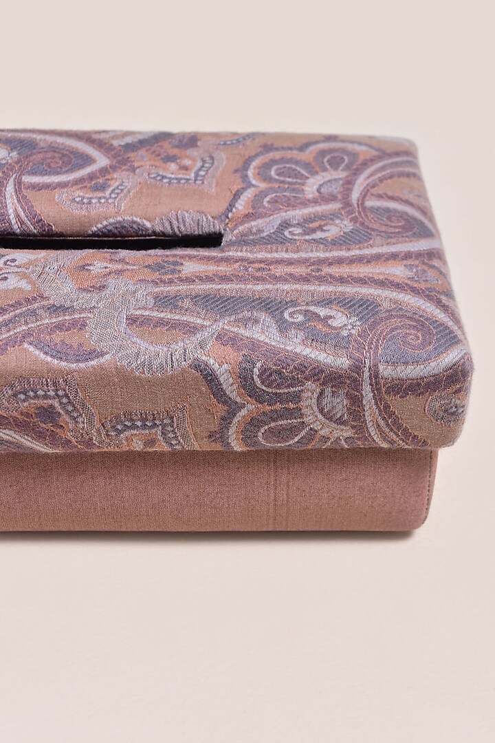 Peach Pure Silk & Wool Tissue Box by Veaves at Pernia's Pop Up Shop