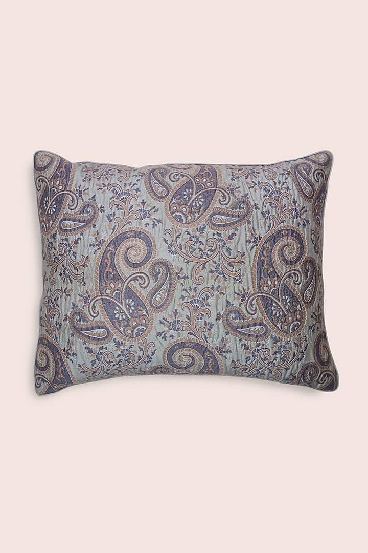 Canyon Peach Embroidered Cushion by Veaves