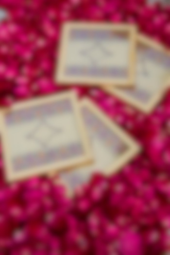 Yellow Hand Embroidered Coasters (Set of 2) by Veaves at Pernia's Pop Up Shop