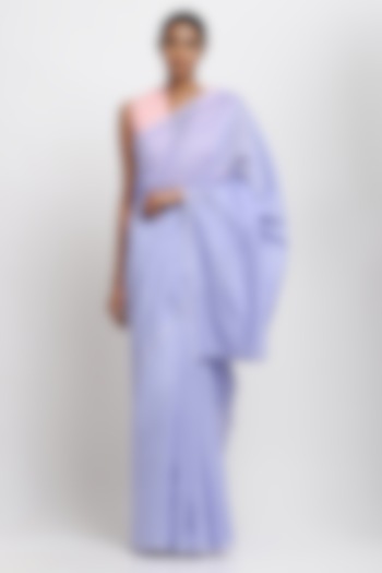 Lavender Cotton Handwoven Maheshwari Festive Saree by Via East at Pernia's Pop Up Shop