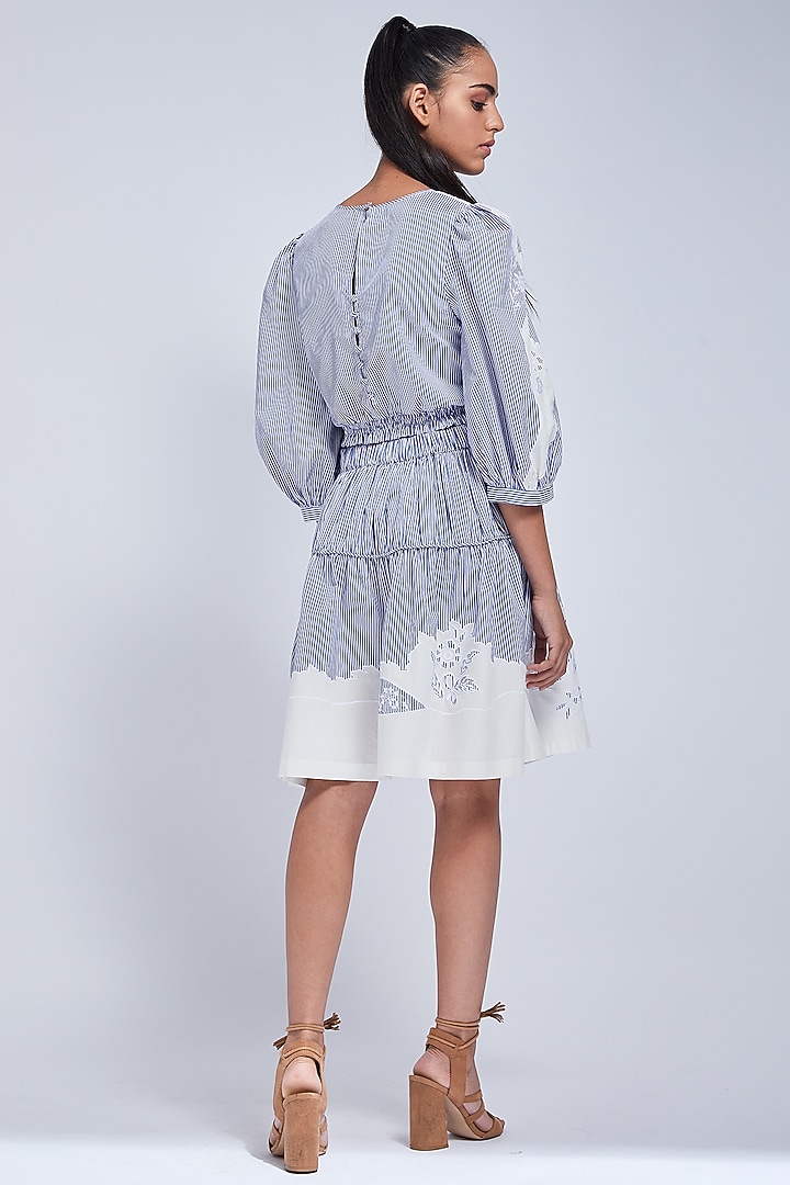 Blue & White Embroidered Top by VIAM at Pernia's Pop Up Shop