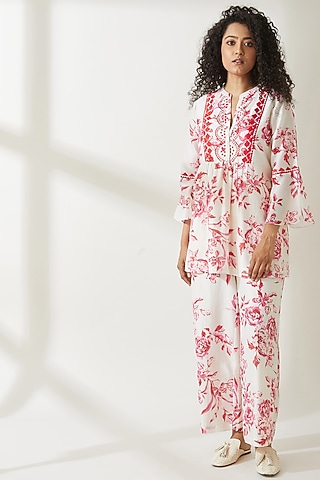 Pink Embroidered Top by VIAM