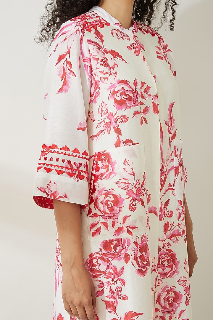 Pink Cotton Silk Embroidered Sherwani by VIAM at Pernia's Pop Up Shop