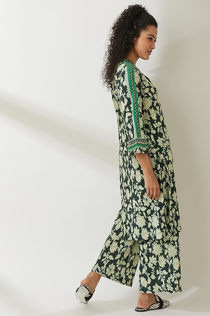 Green Printed Trousers by VIAM at Pernia's Pop Up Shop