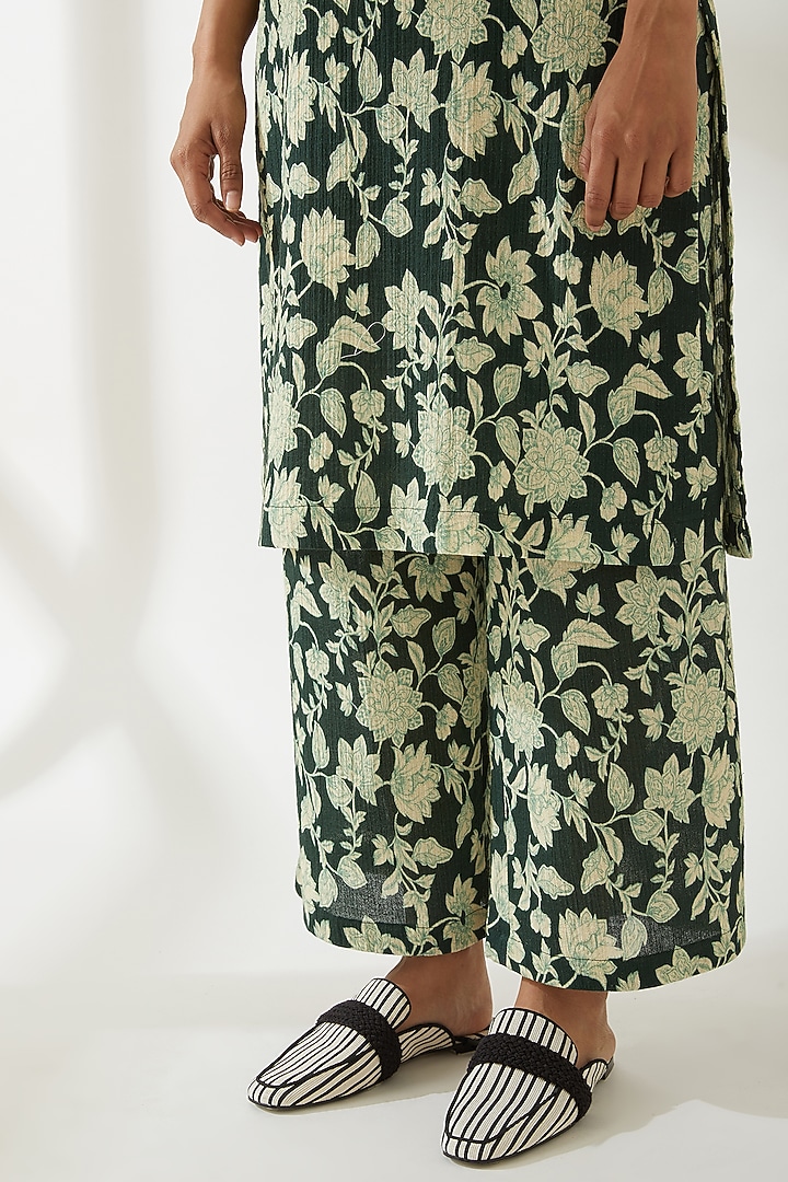 Green Printed Trousers by VIAM at Pernia's Pop Up Shop
