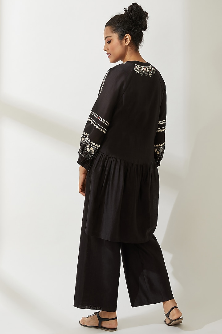 Black Embroidered Top by VIAM at Pernia's Pop Up Shop