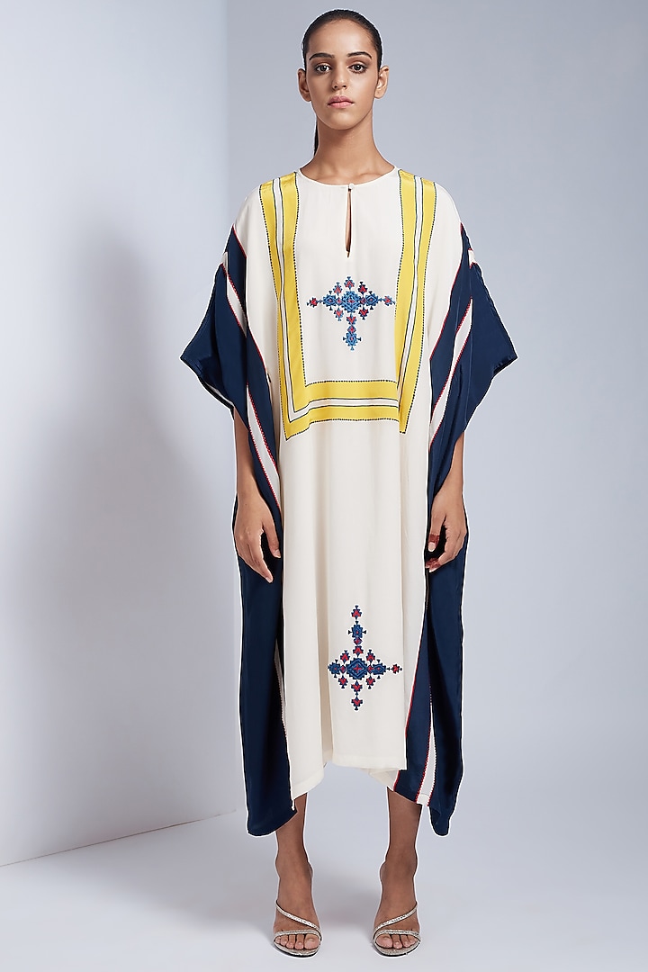 Multi Colored Embroidered Kaftan by VIAM