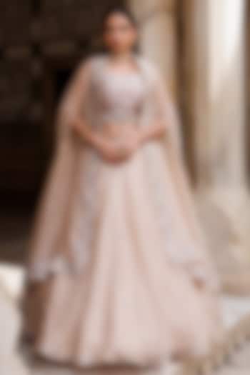 Gold Pure Silk Organza Dori Embroidered Wedding Lehenga Set by Vinita Bhansali at Pernia's Pop Up Shop