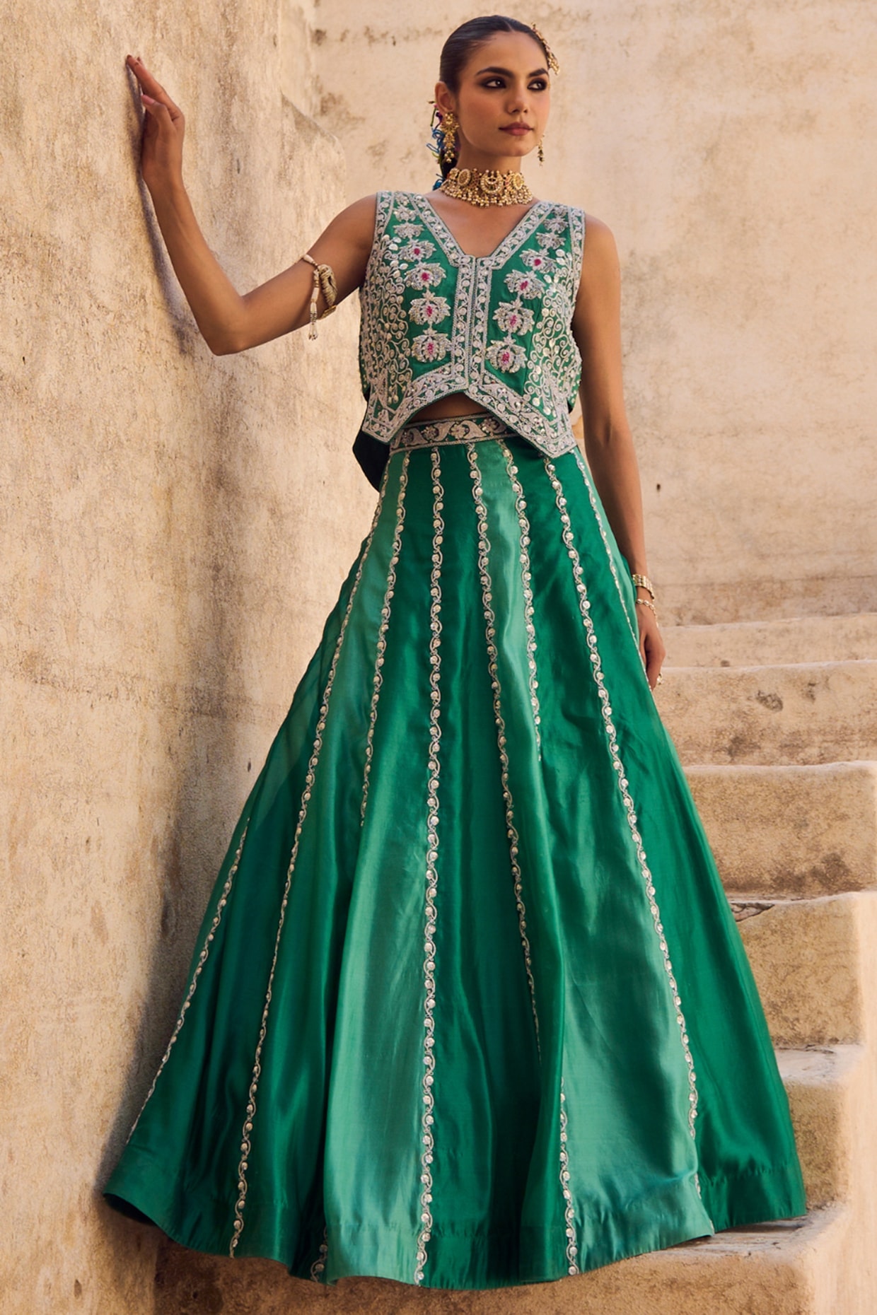 Italian Silk Wrap Skirt - Fiori Primavera